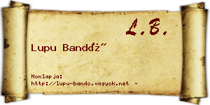 Lupu Bandó névjegykártya